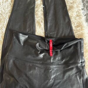 SPANX Metallic Black Leggings